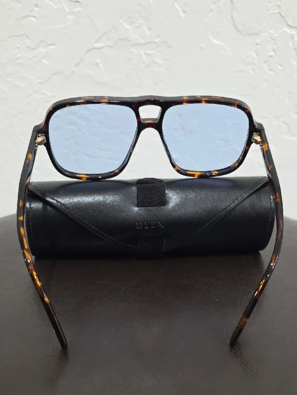 DITA Tortoiseshell Frame Sunglasses with Light Blue Lenses Men Or Women